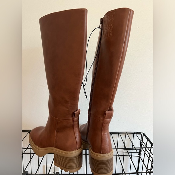 Seychelles New Cognac Brown Knee-High Platform Lug Sole Boots - Size 7.5 - Picture 2 of 7